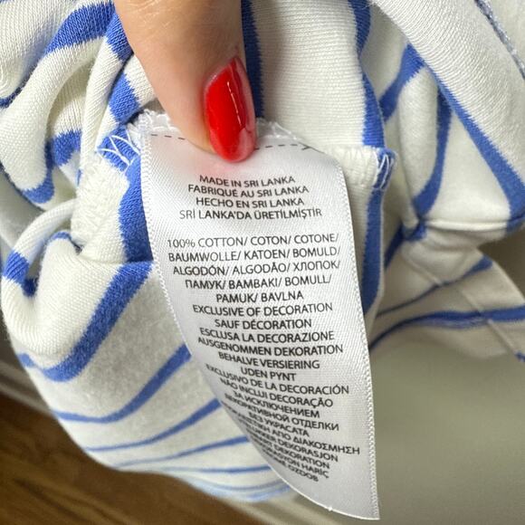 Polo Ralph Lauren XXL Classic Fit Striped Soft Cotton Polo White‎ Blue Preppy - Picture 8 of 8